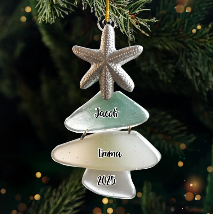 Sapin De Noël Personnalisé En Acrylique Avec Noms De Famille, Cadeau De Noël