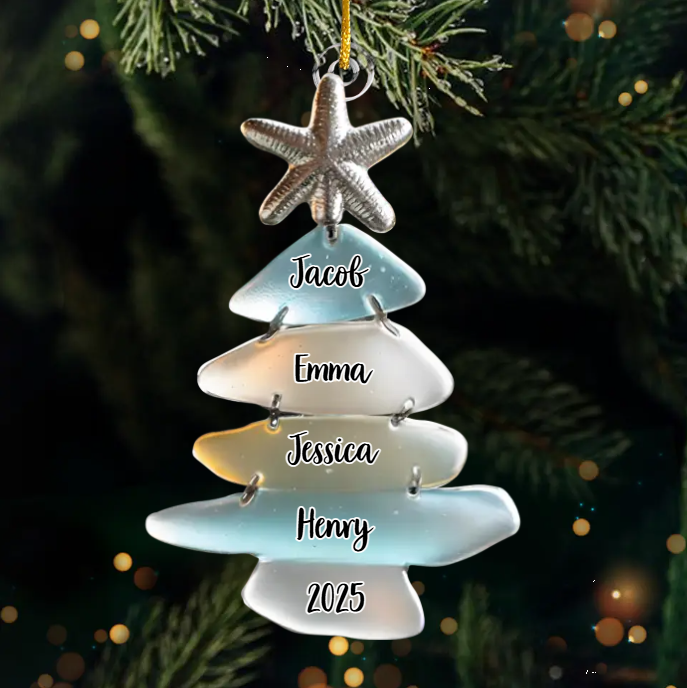 Sapin De Noël Personnalisé En Acrylique Avec Noms De Famille, Cadeau De Noël