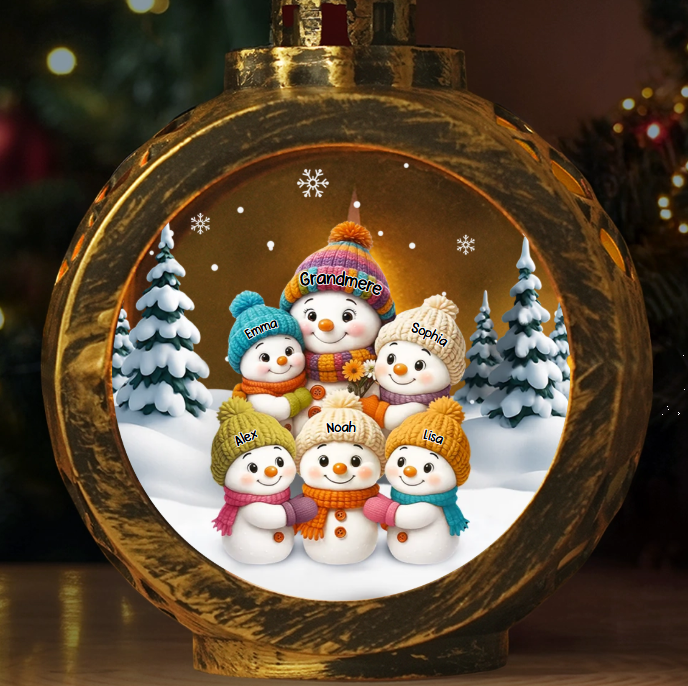 Lanterne décorative personnalisée en forme de bonhomme de neige aux chandelles – Cadeaux d'anniversaire de Noël personnalisés pour maman et grand-mère