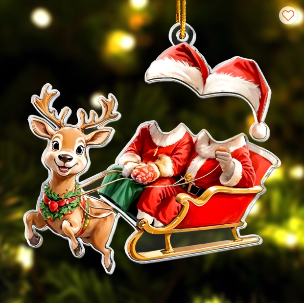 Couple d'elfes rigolos - Ornement photo personnalisé en acrylique