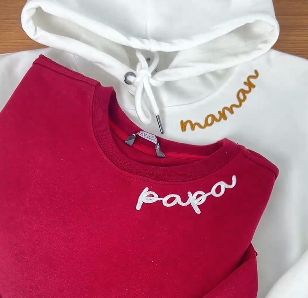 MAMAN Tshirt/Sweatshirt Brodé - Cadeau Parfait pour la Fête des Mères