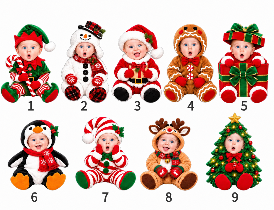 Ornement personnalisé avec photo du visage de bébé, cadeau de Noël souvenir