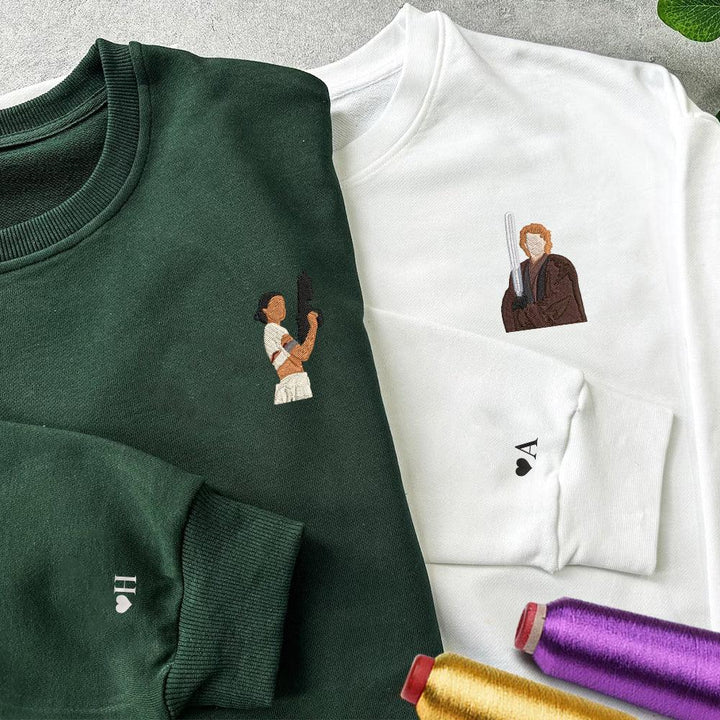Sweats brodés personnalisés pour couples