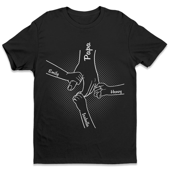Main dans la main - T-shirts/sweats personnalisés imprimés pour la famille/PAPA/MAMAN