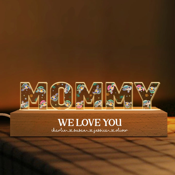Veilleuse LED Acrylique Personnalisée Animaux Mignons pour Maman