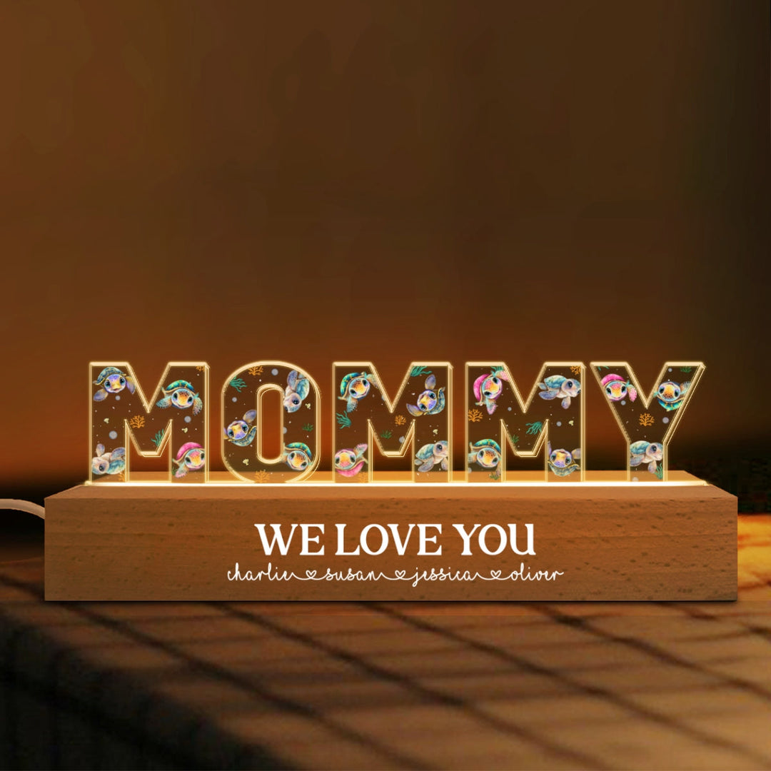 Veilleuse LED Acrylique Personnalisée Animaux Mignons pour Maman