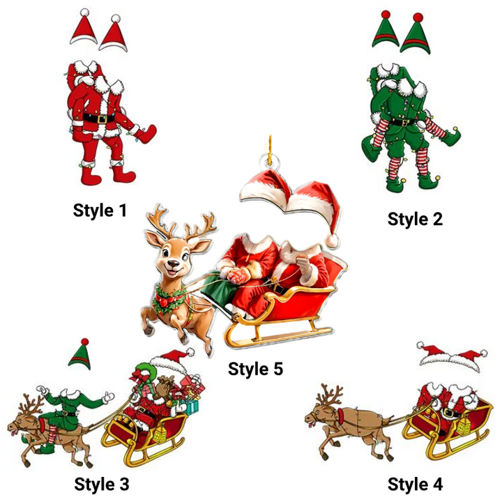 Couple d'elfes rigolos - Ornement photo personnalisé en acrylique