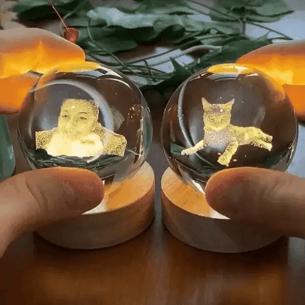 Boule de cristal photo 3D personnalisée, cadeau pour votre amour
