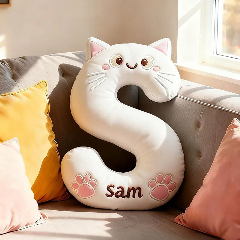 Coussin personnalisé avec la lettre « Amoureux des animaux » et un nom personnalisé