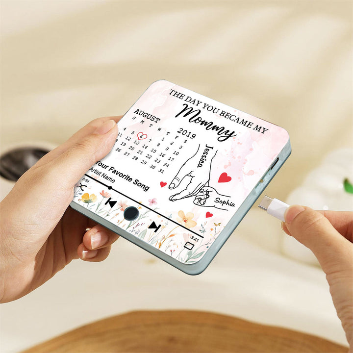 Le jour où tu es devenue ma grand-mère, calendrier personnalisé, aimant de réfrigérateur musical personnalisé