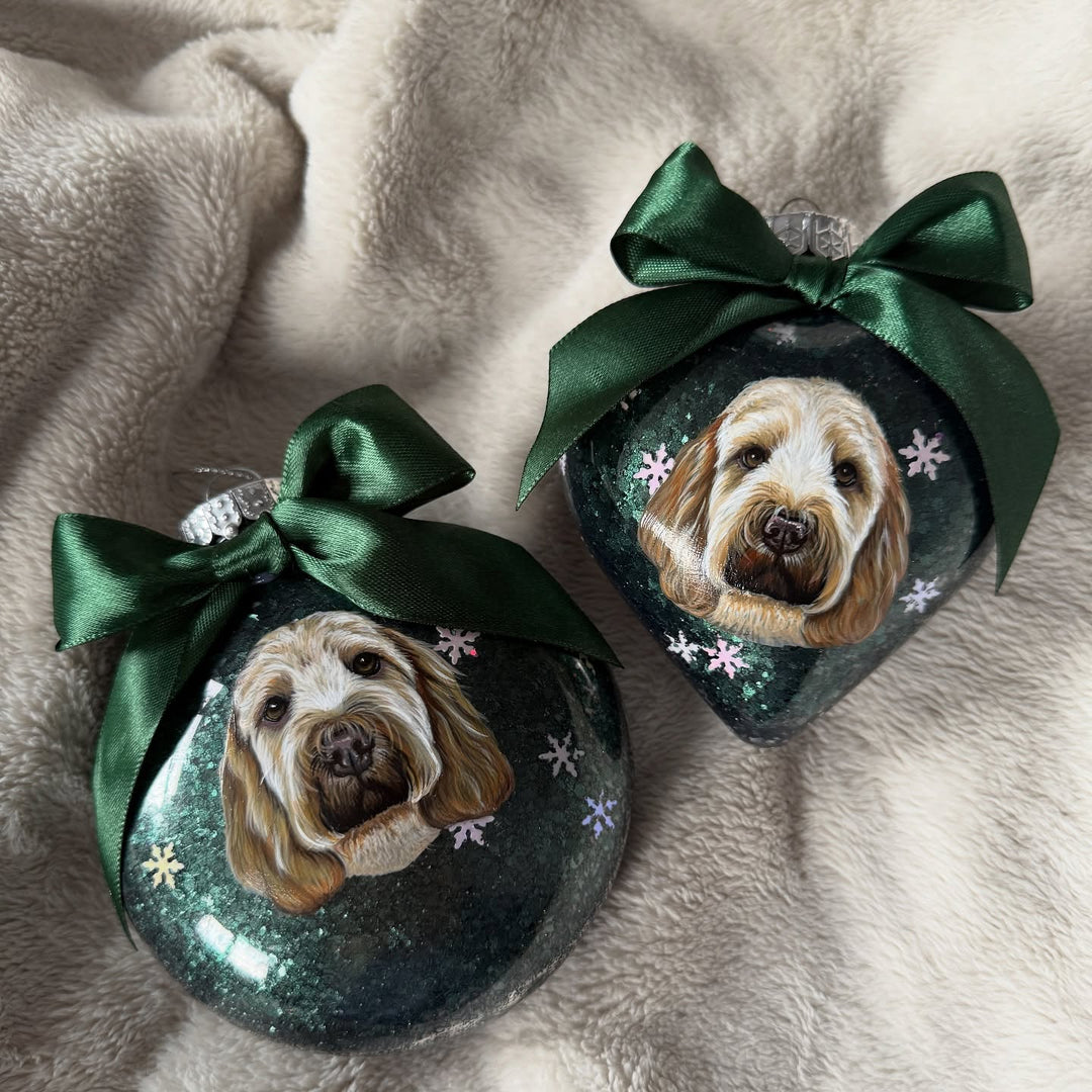 50 % de réduction sur les boules de Noël avec portraits d'animaux