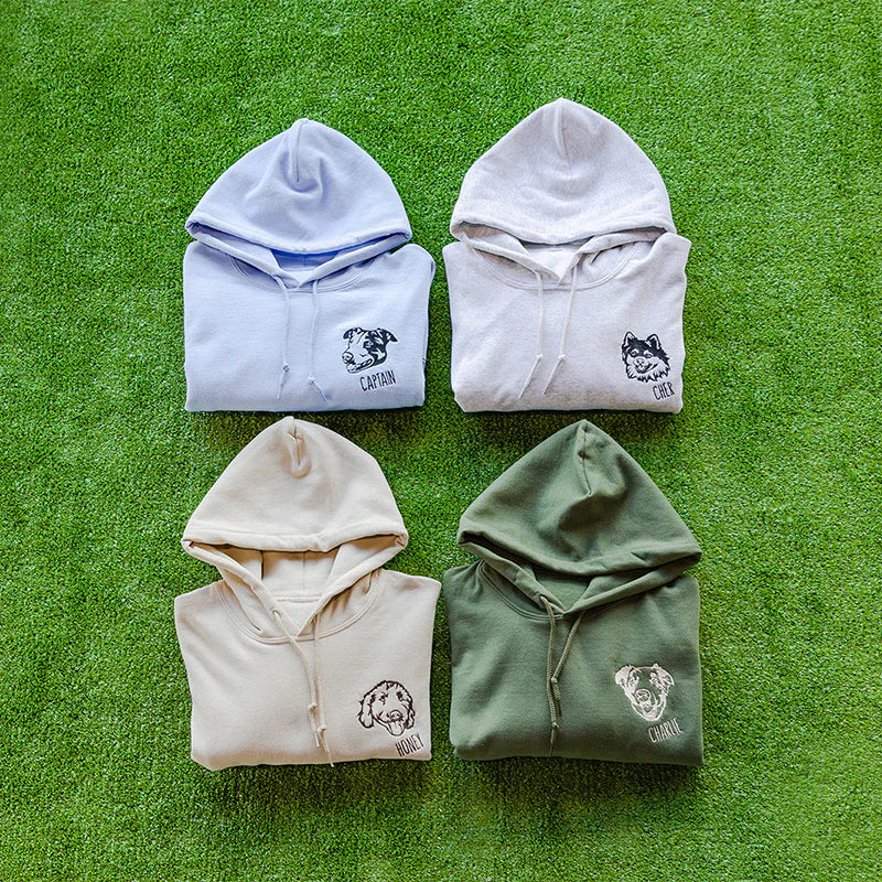 Sweats à capuche, t-shirts et sweatshirts personnalisés avec visage d'animal brodé，pour chats