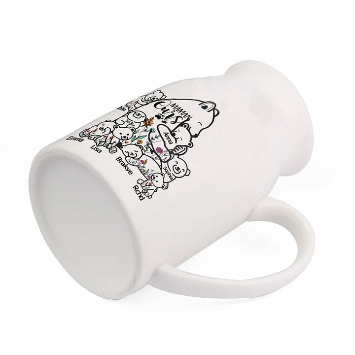 Vase à Fleurs Ours 2-8 Prénoms Personnalisés avec Texte