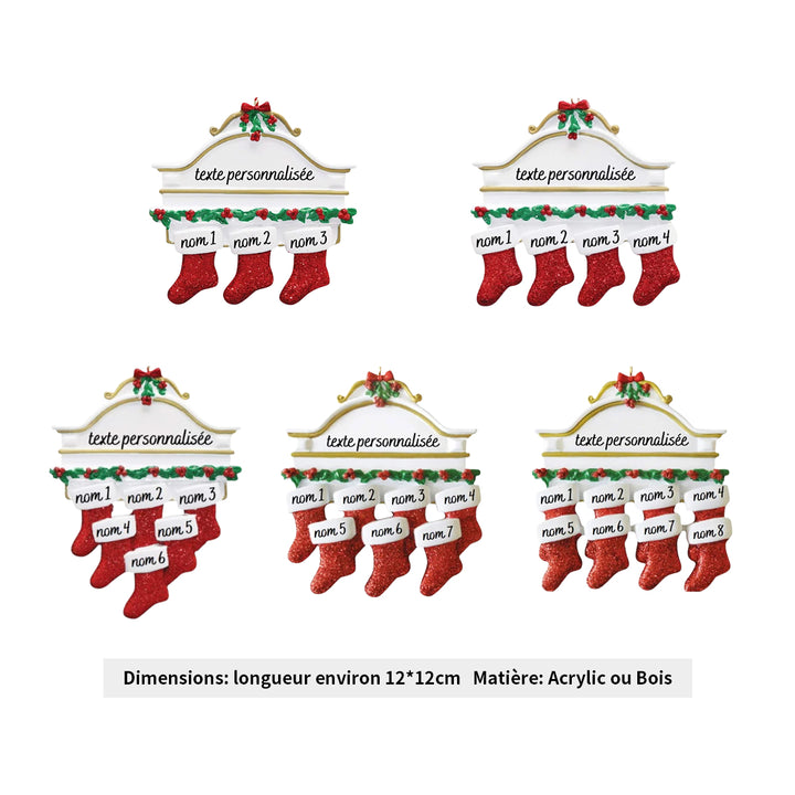 Personnalisés de Noël chaussette de Noël 2-8 prénoms et texte