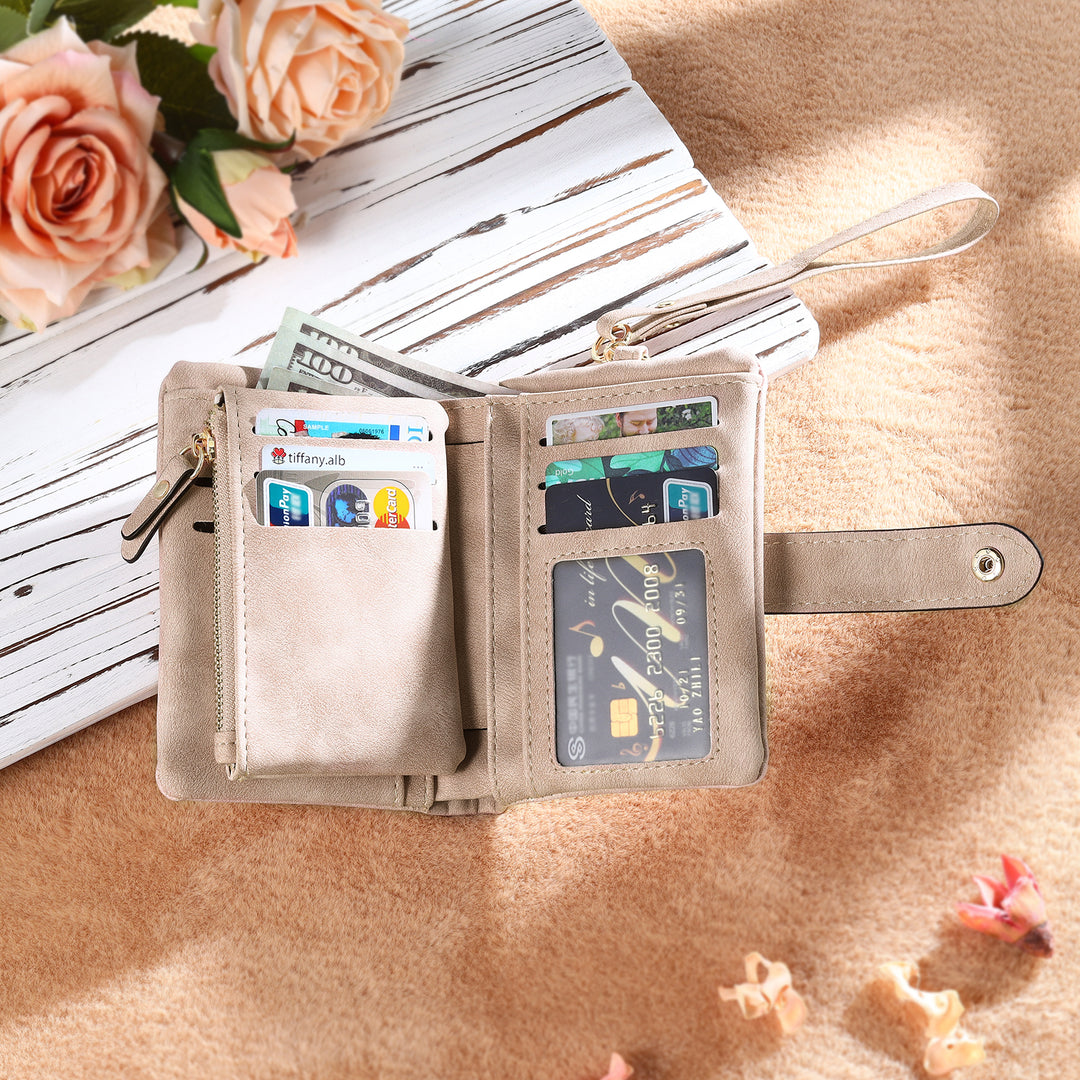 Portefeuille Fleur de naissance 1 Prénom Personnalisés Porte-Monnaie Carte pour Femmes
