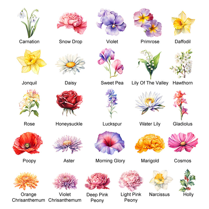 Veilleuse personnalisée « D'abord maman, maintenant grand-mère » – Cœur fleuri avec prénoms des enfants et fleurs de naissance