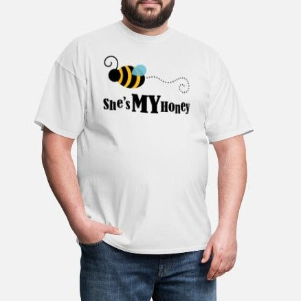 She's My Honey-T-shirts pour couples avec texte personnalisé