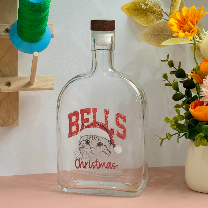 Bouteille de whisky personnalisée avec portrait d'animal de compagnie pour Noël 2025