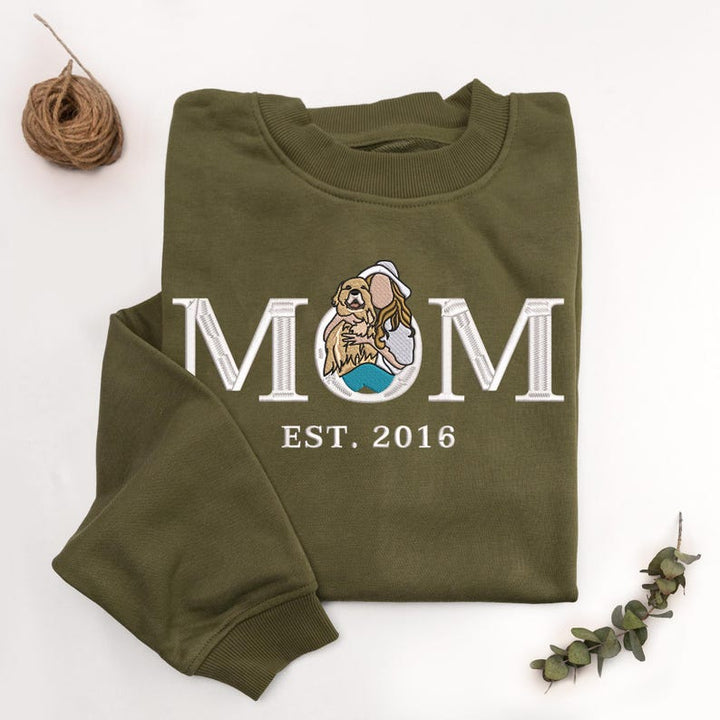 Sweat-shirt brodé personnalisé avec photo de maman
