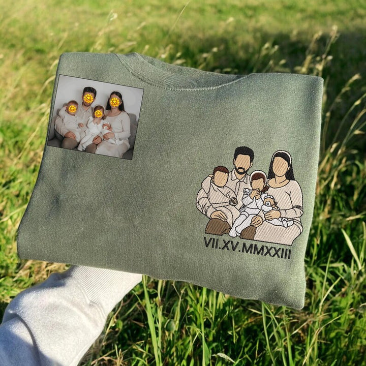 Sweat-shirt personnalisé brodé avec photo pour maman