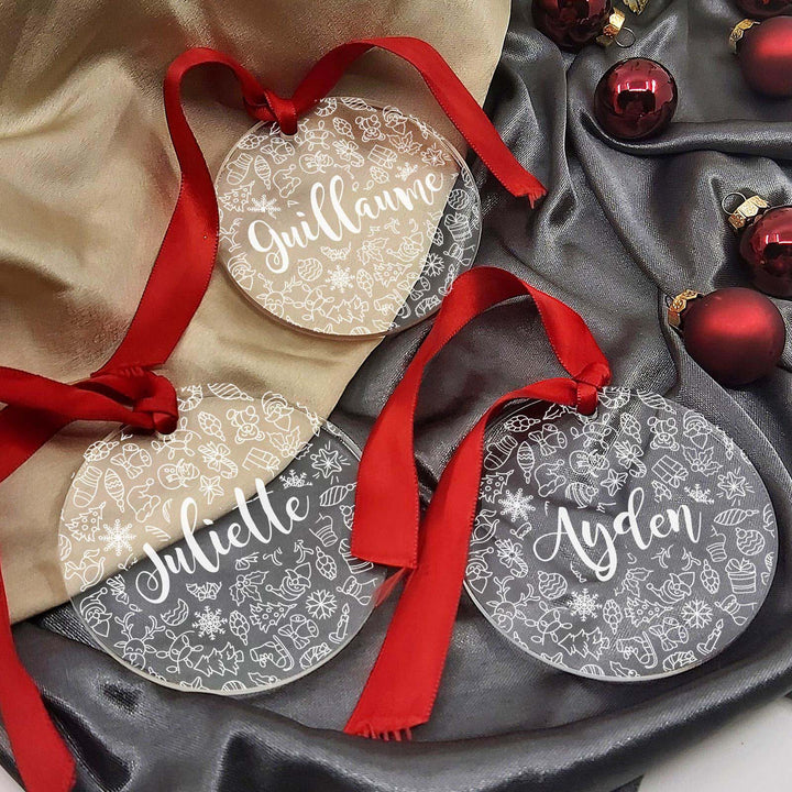 Motifs de noël avec nom décoration