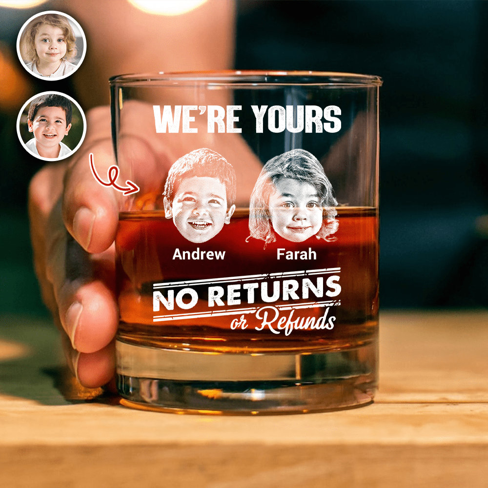 Photo personnalisée Aucun retour ni remboursement Family Rock Glass