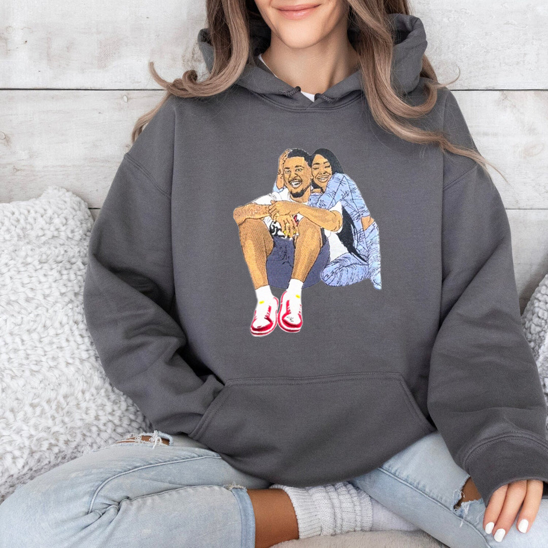 Sweat-shirt brodé personnalisé en couleur- Cadeaux pour les Couples