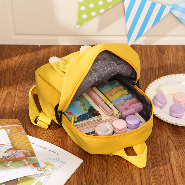 Sac à Dos Peluche Ourson Personnalisable avec Prénom et Couleurs au choix | Cadeau Rentrée Scolaire pour Enfant