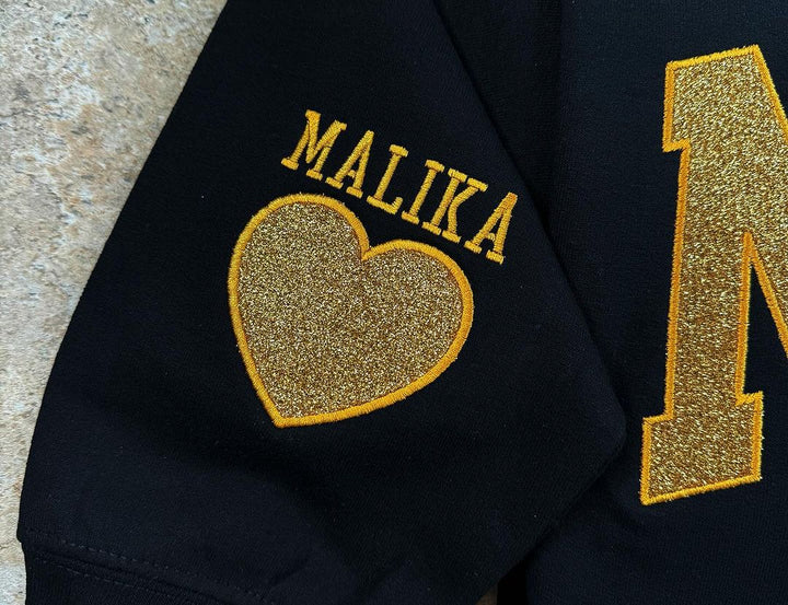Sweat-shirt personnalisé à paillettes avec appliques pour maman