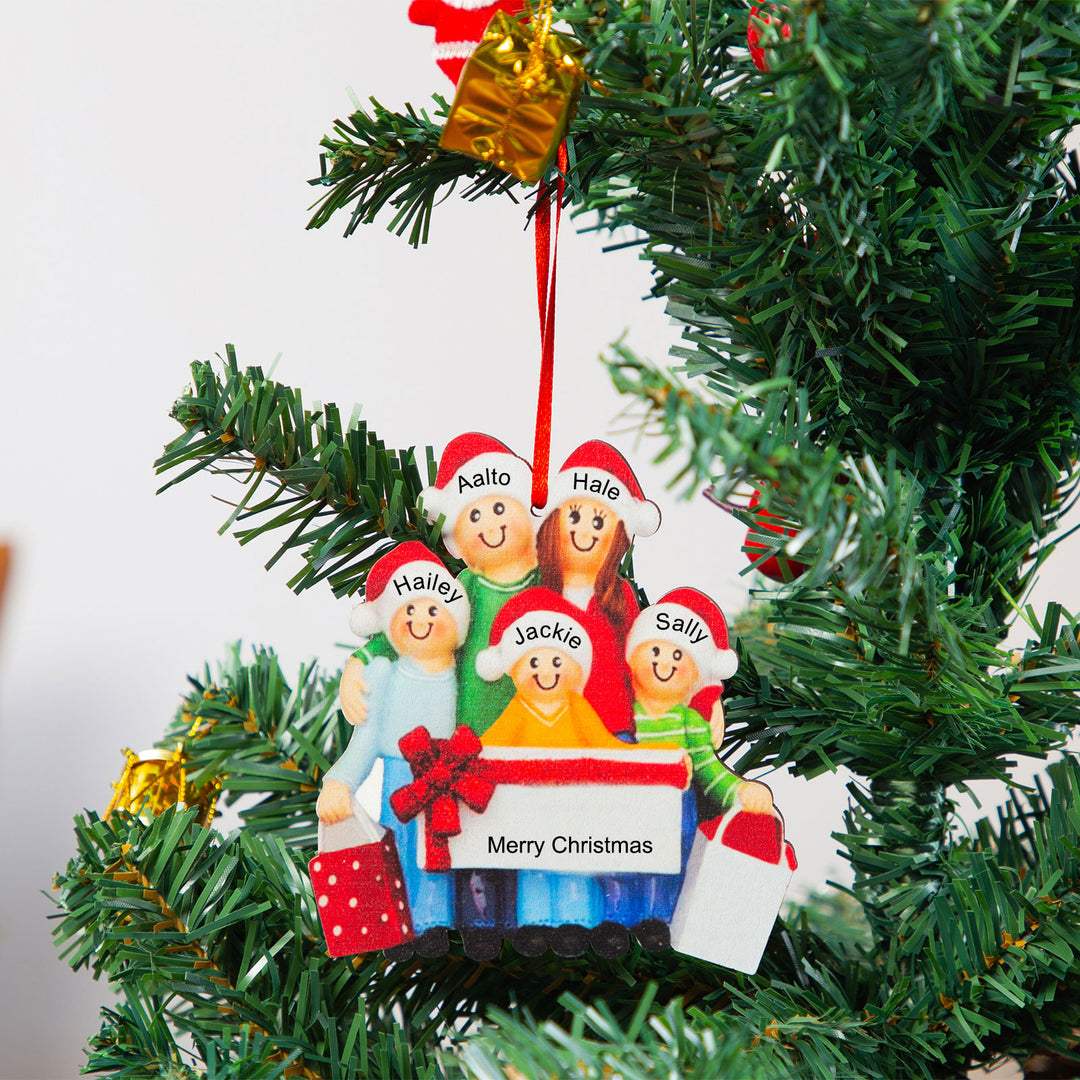 Ornements personnalisé de Noël poupées 3-5 prénoms et texte