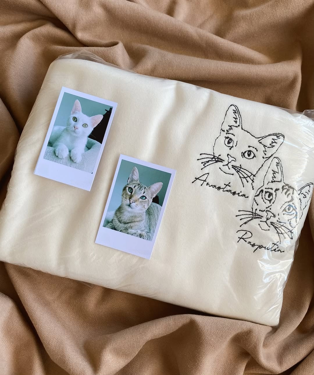 T-shirt brodé personnalisé avec visage d'animal de compagnie, sweat à capuche personnalisé brodé avec plusieurs animaux de compagnie