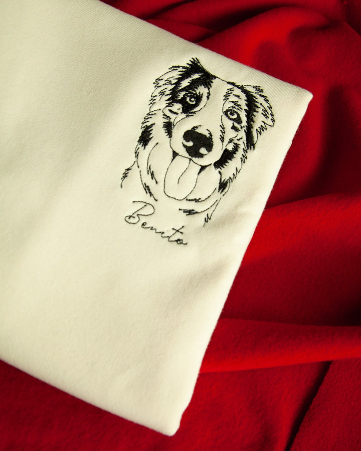 T-shirt brodé personnalisé avec visage d'animal de compagnie, sweat à capuche personnalisé brodé avec plusieurs animaux de compagnie