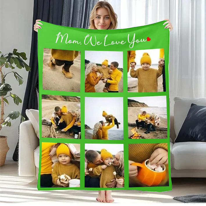 Couverture Polaire Couvertures personnalisées pour la fête des mères avec 9 photos