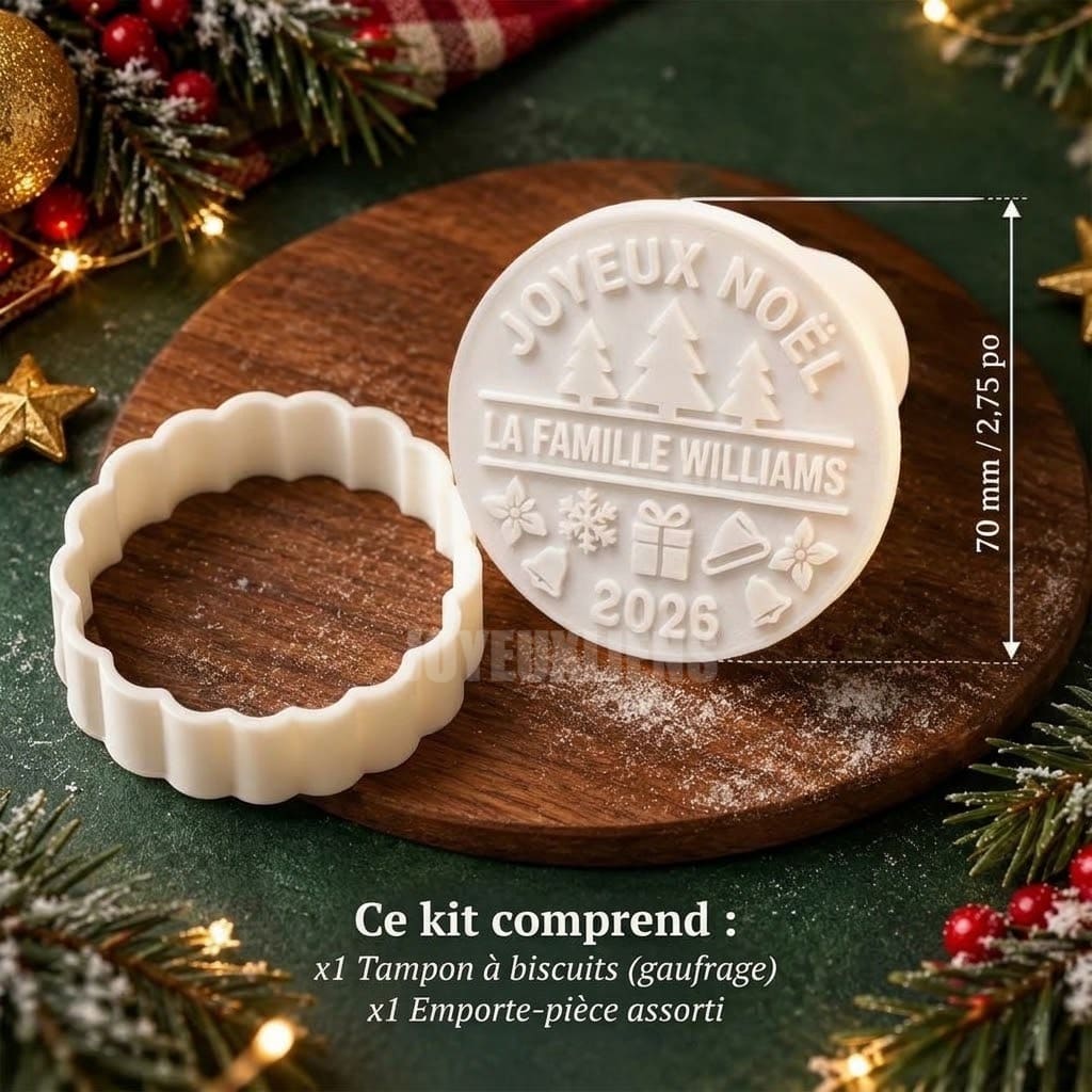 Tampons et emporte-pièces à biscuits — Joyeux Noël
