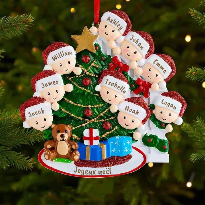 Ornements sapin de Noël personnalisé avec poupées 2-9 prénoms
