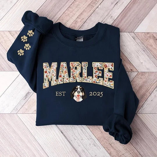 Sweat-shirt brodé personnalisé avec portrait d'animal de compagnie, cadeau pour amoureux des animaux