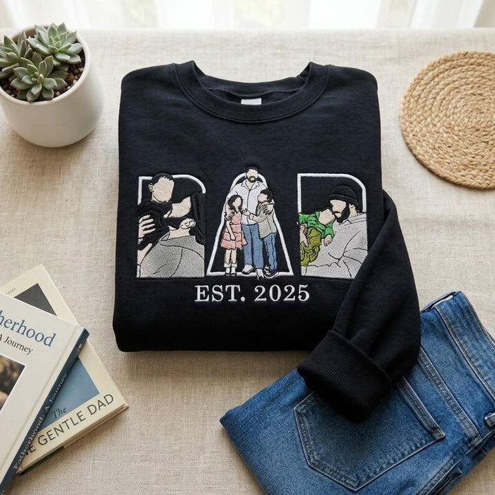 T-shirt, sweat-shirt ou hoodie personnalisé avec photo brodée — Cadeau pour la fête des pères