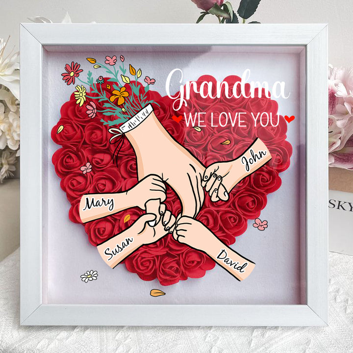 L'amour familial fleurit pour toujours – Boîte à fleurs personnalisée pour maman et grand-mère avec nom