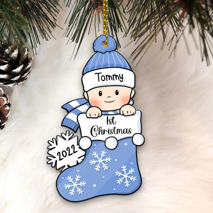 Ornements Chaussettes de Noël 1 Prénom Personnalisé avec texte