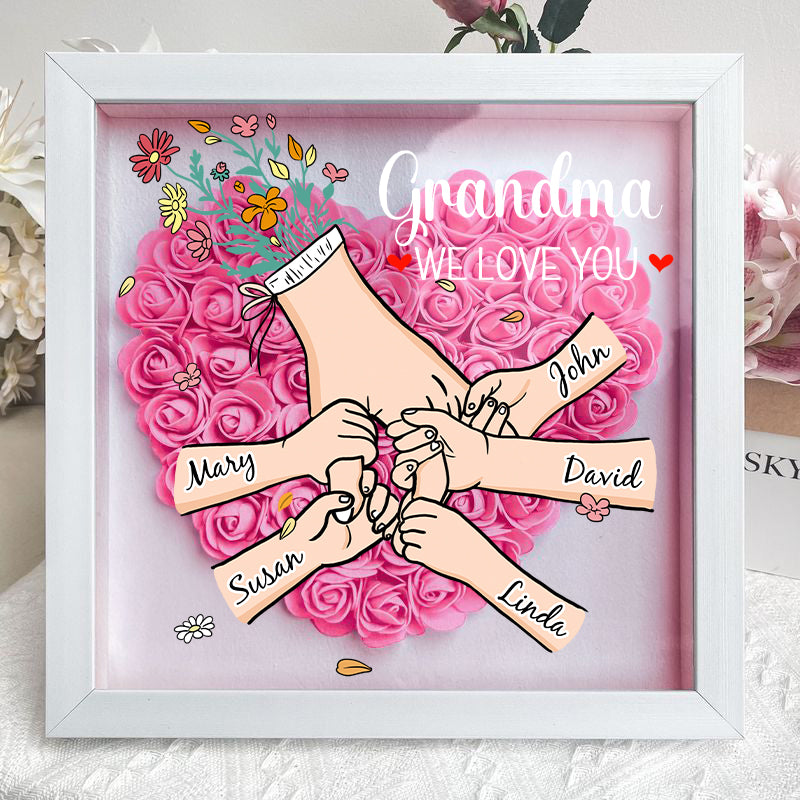 L'amour familial fleurit pour toujours – Boîte à fleurs personnalisée pour maman et grand-mère avec nom