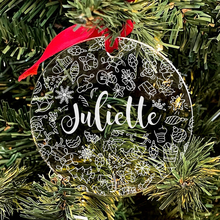 Motifs de noël avec nom décoration