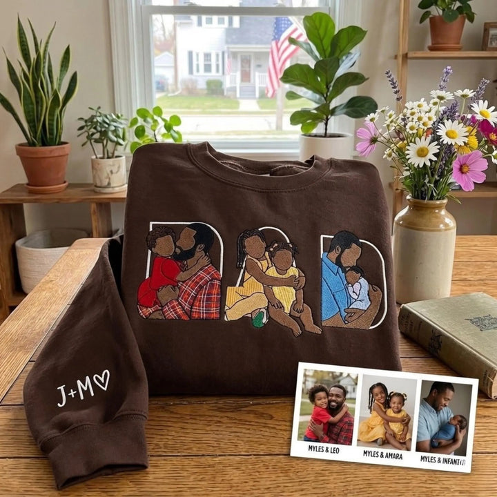 T-shirt, sweat-shirt ou hoodie personnalisé avec photo brodée — Cadeau pour la fête des pères