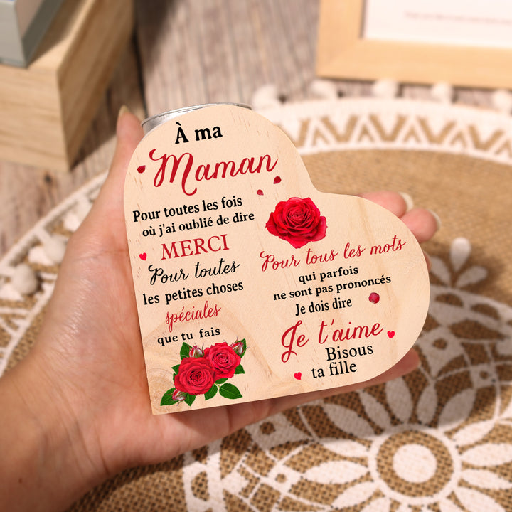À Ma Maman - Bougeoir en Bois sans bougie