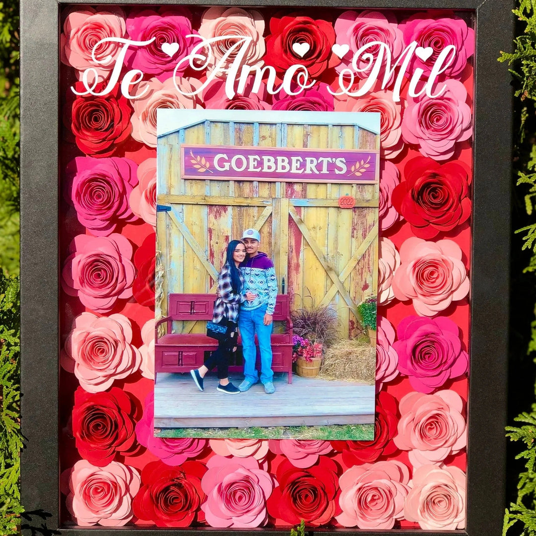 Boîte à fleurs avec musique et photos