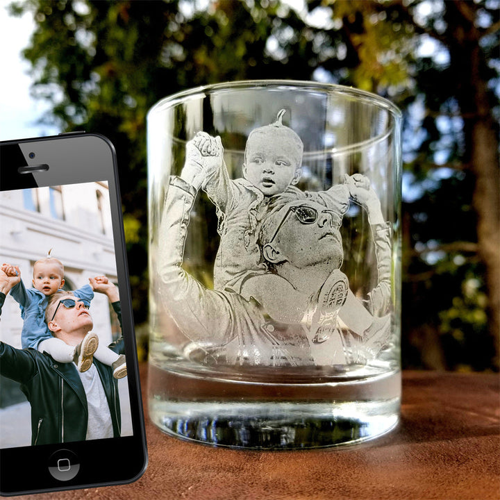 Gobelet à whisky en verre personnalisé pour la fête des pères