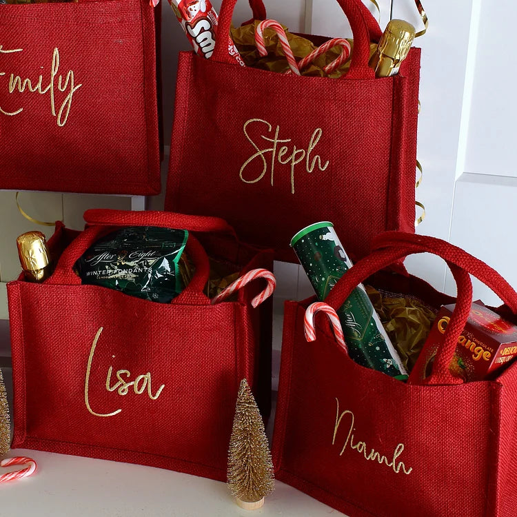 Sac cadeau de Noël brodé personnalisé