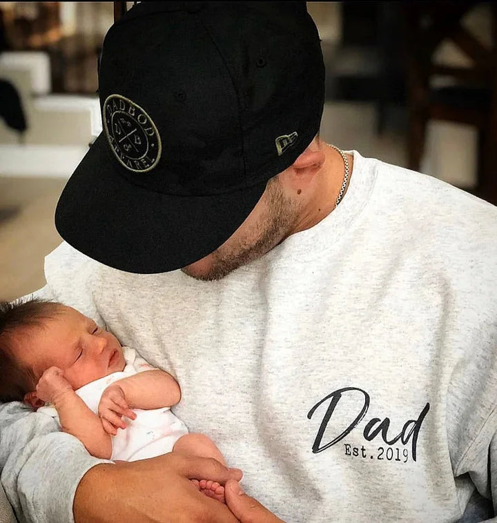 Sweat-shirt imprimé EST personnalisé, cadeau pour les nouveaux papas