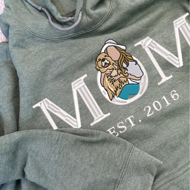 Sweat-shirt brodé personnalisé avec photo de maman