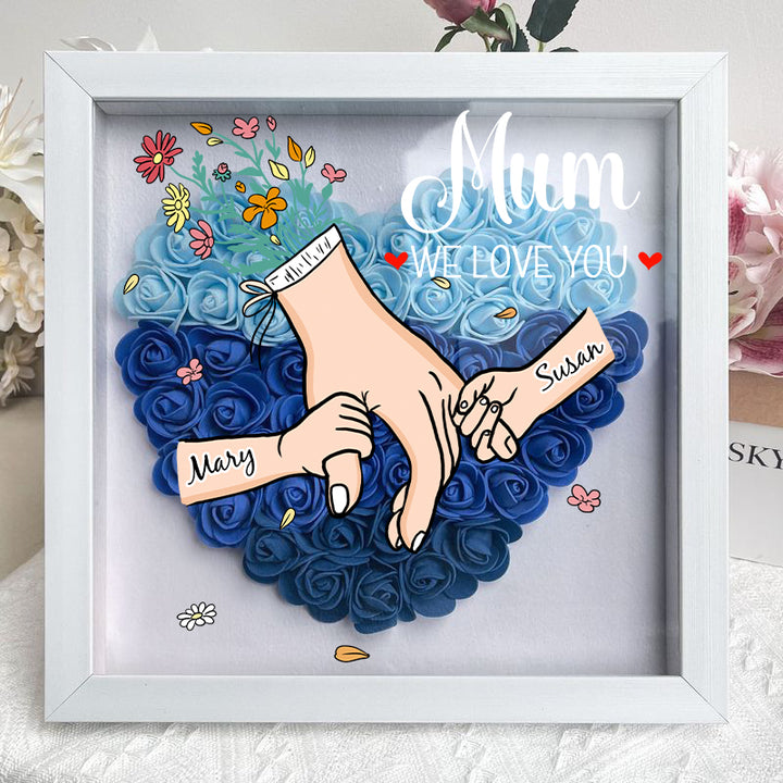 L'amour familial fleurit pour toujours – Boîte à fleurs personnalisée pour maman et grand-mère avec nom
