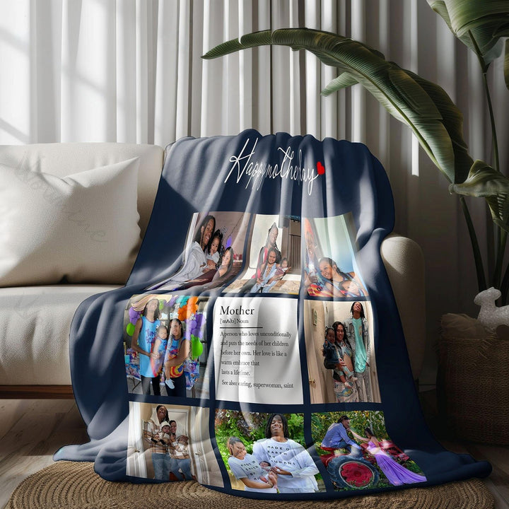 Couverture Polaire Couvertures personnalisées pour la fête des mères avec 9 photos